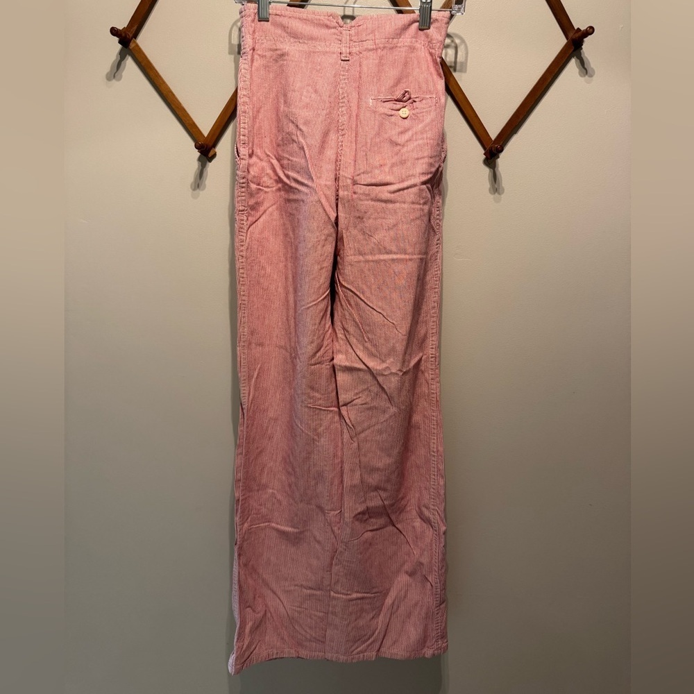 Jensen Vintage 70s Red Stripe Paperbag Waist Wide Leg Pants Small/26 - Picture 6 of 6